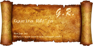 Gyurina Róza névjegykártya